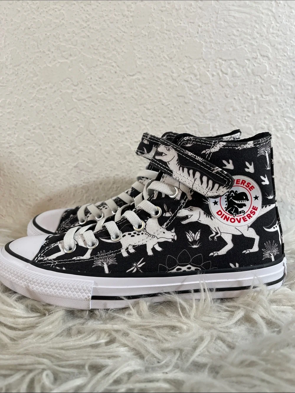 Converse Chuck Taylor All Star EasyOn High PS 'Dino Party' Slip On Size 3 NEW - Picture 8 of 15